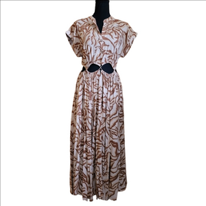 EUC Aakaa V Neck Cutout Waist Maxi Dress Size Medium